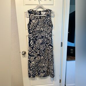 Studio I Elegant Navy and White Maxi Dress